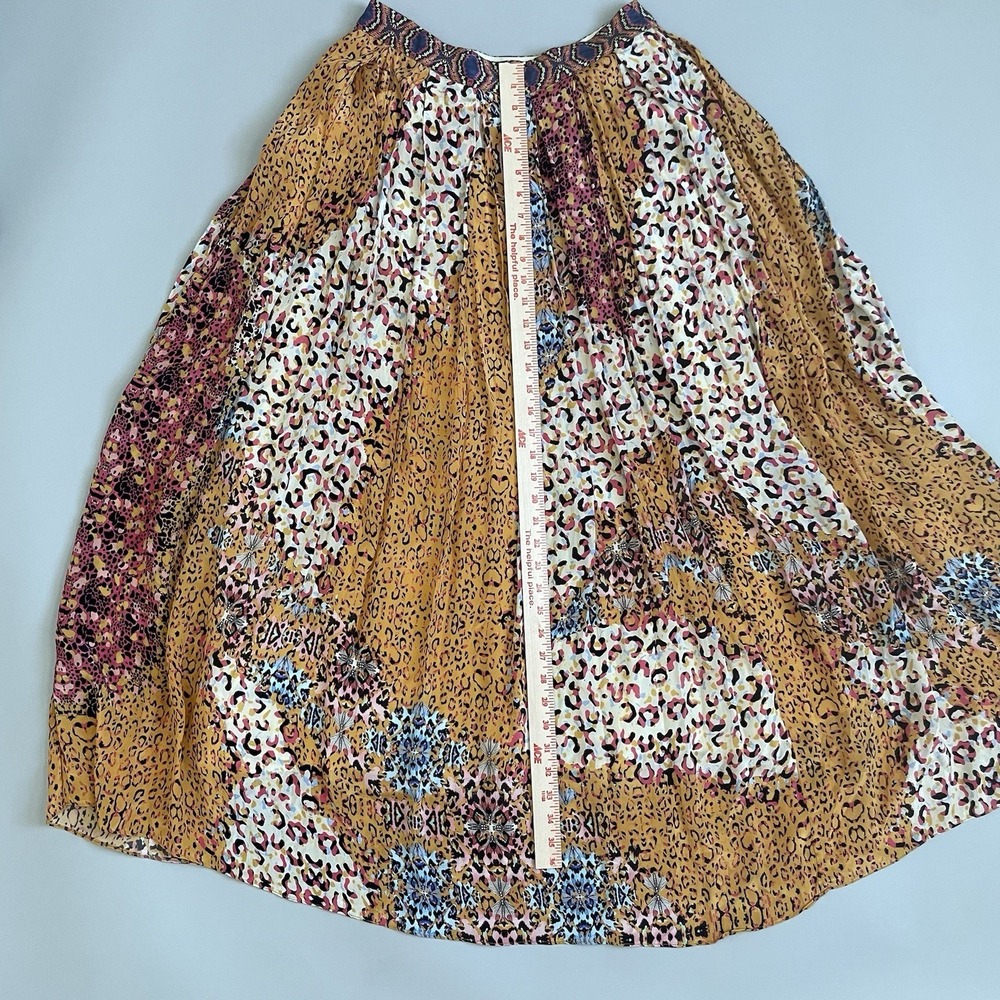 Anthro Bhanuni By Jyoti Maxi Skirt Sz 4 Colorful‎ Boho Animal Print Maximalist - Picture 13 of 16